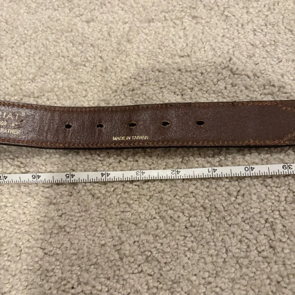 NWOT Try On ARIAT Men's Croc Floral Tabs Leather Belt Size 42 Western Cowboy